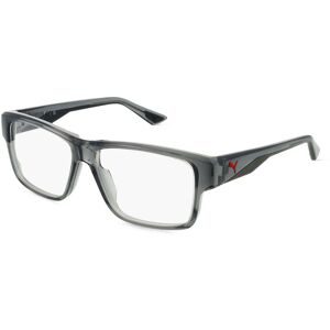 Kering Eyewear Spa Puma PU0408O Unisex-Brille inkl. Gläser Vollrand Quadratisch Kunststoff-Gestell 57/14/145, Grau