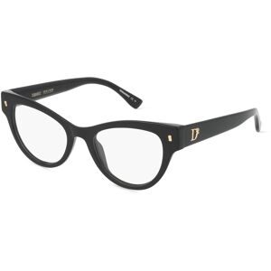 Safilo GmbH Dsquared2  D2 0070 Damen-Brille inkl. Gläser Vollrand Cat Eye Acetat-Gestell 49/19/145, Schwarz