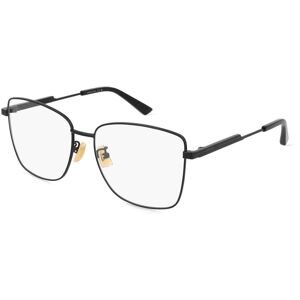 Kering Eyewear Spa Bottega Veneta BV1238O Unisex-Brille inkl. Gläser Vollrand Quadratisch Metall-Gestell 57/16/145, Schwarz