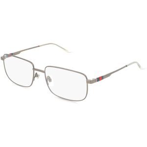 Kering Eyewear Spa Gucci GG1678O Unisex-Brille inkl. Gläser Vollrand Quadratisch Metall-Gestell 57/18/150, Grau