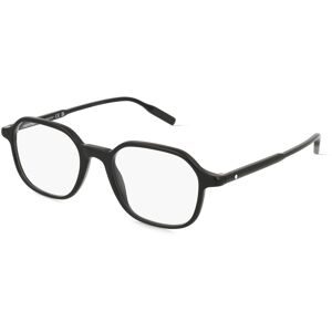 Kering Eyewear Spa Montblanc MB0292O Unisex-Brille inkl. Gläser Vollrand Quadratisch Acetat-Gestell 51/20/150, Schwarz