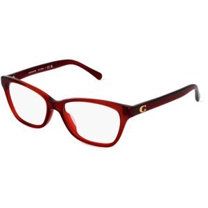 Luxottica Fashion Brillen Vertriebs GmbH Coach HC6196U Damen-Brille inkl. Gläser Vollrand Butterfly Acetat-Gestell 52/16/140, Rot