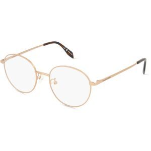 Kering Eyewear Spa Alexander McQueen AM0414O Unisex-Brille inkl. Gläser Vollrand Rund Metall-Gestell 51/19/150, Pink
