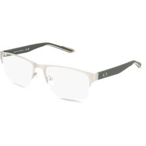 Luxottica Fashion Brillen Vertriebs GmbH Armani Exchange AX1068 Herren-Brille inkl. Gläser Halbrand Halb Metall-Gestell 56/18/145, Grau