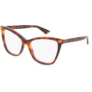 Kering Eyewear Spa Gucci GG1817O Unisex-Brille inkl. Gläser Vollrand Cat Eye Acetat-Gestell 55/16/140, Havanna