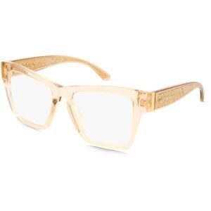 Luxottica Fashion Brillen Vertriebs GmbH Dolce&Gabbana DG3411 Damen-Brille inkl. Gläser Vollrand Quadratisch Acetat-Gestell 54/18/145, Beige