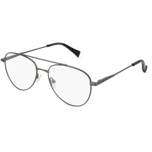 Wenzhou Ouhai Glasses Co., Ltd. Fielmann OU 059 FLEX FA SPENCER Unisex-Brille inkl. Gläser Vollrand Pilot Edelstahl-Gestell 55/17/145, Grau