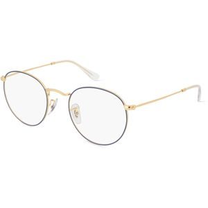 Luxottica Fashion Brillen Vertriebs GmbH Ray-Ban RX3447V Unisex-Brille inkl. Gläser Vollrand Rund Metall-Gestell 47/21/140, Blau