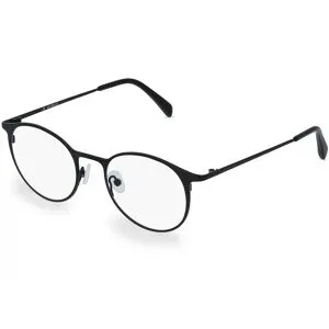 Suncute Industries Co., Ltd. Fielmann MC 503 CL Unisex-Brille inkl. Gläser Vollrand Panto Edelstahl-Gestell 47/19/130, Schwarz