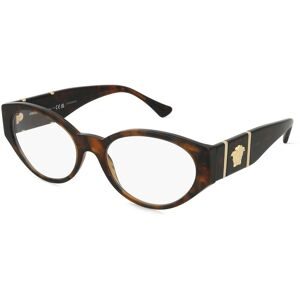 Luxottica Fashion Brillen Vertriebs GmbH Versace VE3345 Damen-Brille inkl. Gläser Vollrand Oval Acetat-Gestell 54/18/140, Havanna
