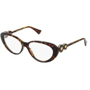 Luxottica Fashion Brillen Vertriebs GmbH Versace VE3331U Damen-Brille inkl. Gläser Vollrand Cat Eye Acetat-Gestell 55/16/140, Havanna