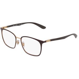 Luxottica Fashion Brillen Vertriebs GmbH Ray-Ban RX6486 Unisex-Brille inkl. Gläser Vollrand Quadratisch Edelstahl-Gestell 54/17/145, Braun