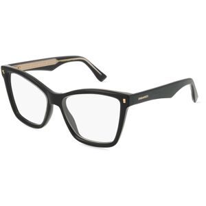 Safilo GmbH Dsquared2  D2 0059 Damen-Brille inkl. Gläser Vollrand Butterfly Acetat-Gestell 54/16/145, Schwarz