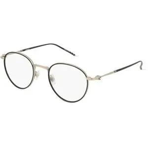 Kering Eyewear Spa Montblanc MB0162O Unisex-Brille inkl. Gläser Vollrand Rund Metall-Gestell 48/22/145, Schwarz