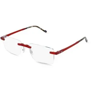 Marchon Germany GmbH Zeiss ZS25561C Herren-Brille inkl. Gläser Randlos Eckig Ultem-Gestell 54/19/145, Rot