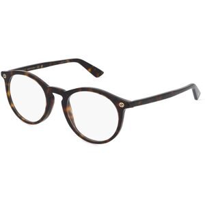 Kering Eyewear Spa Gucci GG0121O Unisex-Brille inkl. Gläser Vollrand Rund Kunststoff-Gestell 49/21/145, Havanna