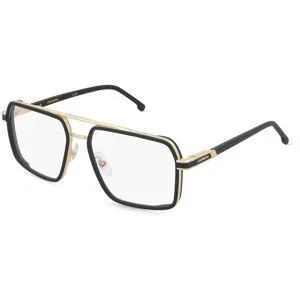 Safilo SpA Carrera 1146 Herren-Brille inkl. Gläser Vollrand Pilot Edelstahl-Gestell 58/17/145, Schwarz