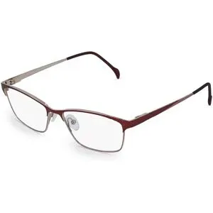 Stepper Eyewear LTD. Fielmann COMFORT 084 FLEX CL Damen-Brille inkl. Gläser Vollrand Quadratisch Titan-Gestell 52/14/135, Rot