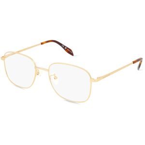 Kering Eyewear Spa Alexander McQueen AM0415O Unisex-Brille inkl. Gläser Vollrand Quadratisch Metall-Gestell 54/19/145, Gold