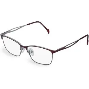 Stepper Eyewear LTD. Fielmann COMFORT 085 FLEX CL Damen-Brille inkl. Gläser Vollrand Butterfly Titan-Gestell 52/14/135, Rot