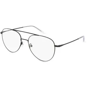 Billion Excel Optical Manufactory Co. Ltd. Fielmann BE 031 FA ROBIN Unisex-Brille inkl. Gläser Vollrand Pilot Edelstahl-Gestell 58/18/150, Schwarz