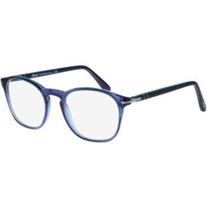 Luxottica Fashion Brillen Vertriebs GmbH Persol 0PO3007V Herren-Brille inkl. Gläser Vollrand Quadratisch Acetat-Gestell 50/19/145, Blau