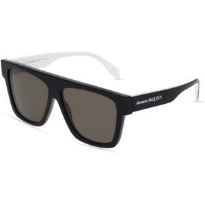 Kering Eyewear Spa Alexander McQueen AM0302S Unisex-Sonnenbrille Vollrand Quadratisch Kunststoff-Gestell, Schwarz