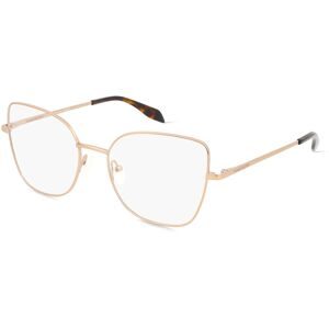 Kering Eyewear Spa Alexander McQueen AM0416O Unisex-Brille inkl. Gläser Vollrand Cat Eye Metall-Gestell 54/18/140, Pink