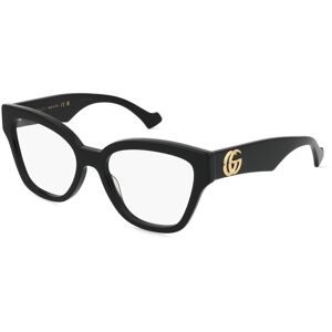 Kering Eyewear Spa Gucci GG1424O Unisex-Brille inkl. Gläser Vollrand Panto Acetat-Gestell 54/18/145, Schwarz