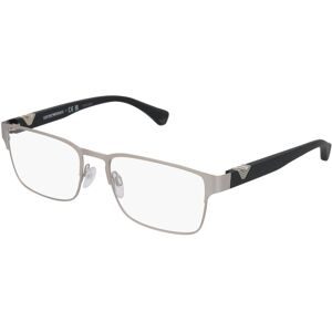 Luxottica Fashion Brillen Vertriebs GmbH Emporio Armani EA1027 Herren-Brille inkl. Gläser Vollrand Quadratisch Metall-Gestell 53/18/140, Silber