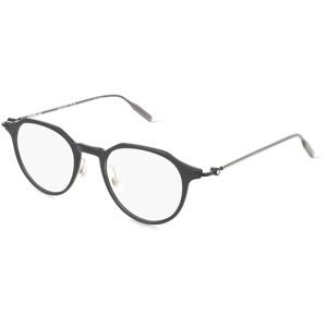Kering Eyewear Spa Montblanc MB0355O Herren-Brille inkl. Gläser Vollrand Panto Kunststoff-Gestell 49/20/145, Schwarz