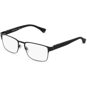 Luxottica Fashion Brillen Vertriebs GmbH Emporio Armani EA 1027 Herren-Brille inkl. Gläser Vollrand Quadratisch Metall-Gestell 55/18/140, Schwarz