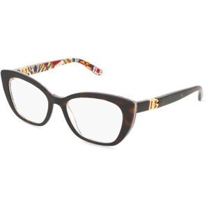 Luxottica Fashion Brillen Vertriebs GmbH Dolce&Gabbana DG3398 Damen-Brille inkl. Gläser Vollrand Cat Eye Acetat-Gestell 54/18/145, Havanna