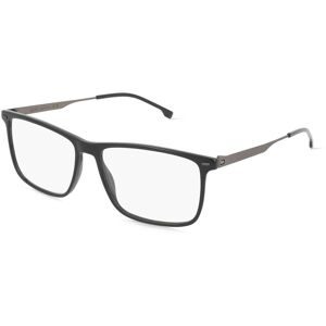 Safilo GmbH Boss 1642 Herren-Brille inkl. Gläser Vollrand Quadratisch Acetat-Gestell 57/16/150, Schwarz