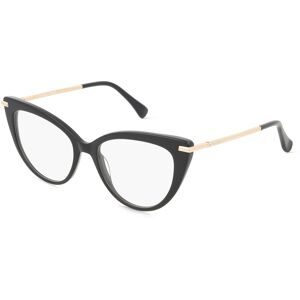 Marcolin Deutschland GmbH Max Mara MM5145 Unisex-Brille inkl. Gläser Vollrand Cat Eye Acetat-Gestell 52/17/135, Schwarz