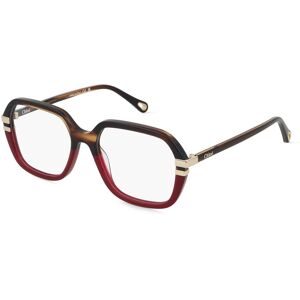 Kering Eyewear Spa Chloé CH0205O Unisex-Brille inkl. Gläser Vollrand Quadratisch Acetat-Gestell 53/17/130, Havanna