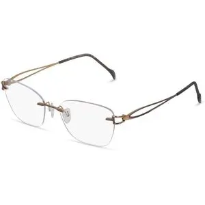 Stepper Eyewear LTD. Fielmann COMFORT 117 CL Damen-Brille inkl. Gläser Randlos Quadratisch Titan-Gestell 52/17/135, Grau