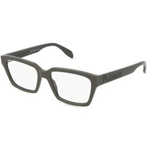 Kering Eyewear Spa Alexander McQueen AM0332O Unisex-Brille inkl. Gläser Vollrand Quadratisch Acetat-Gestell 54/17/145, Grau