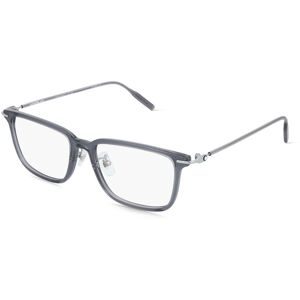 Kering Eyewear Spa Montblanc MB0489OA Herren-Brille inkl. Gläser Vollrand Eckig Kunststoff-Gestell 54/17/145, Grau