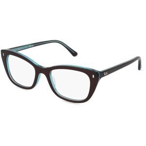 Luxottica Fashion Brillen Vertriebs GmbH Ray-Ban 0RX5433 Damen-Brille inkl. Gläser Vollrand Quadratisch Acetat-Gestell 50/19/140, Braun