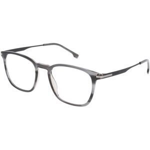 Safilo GmbH BOSS 1889 Herren-Brille inkl. Gläser Vollrand Quadratisch Acetat-Gestell 52/20/145, Grau