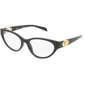 Luxottica Fashion Brillen Vertriebs GmbH Versace VE3372U Damen-Brille inkl. Gläser Vollrand Cat Eye Kunststoff-Gestell 54/17/140, Schwarz