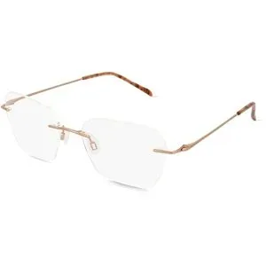 Wenzhou Bada Optical Co. , LTD Fielmann BD 465 MOD CL Damen-Brille inkl. Gläser Randlos Geometrisch Edelstahl-Gestell 52/18/135, Bronze