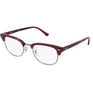 Luxottica Fashion Brillen Vertriebs GmbH Ray-Ban 0RX5154 CLUBMASTER Unisex-Brille inkl. Gläser Vollrand Quadratisch Acetat-Gestell 51/21/145, Rot
