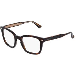 Kering Eyewear Spa Gucci GG0184O Unisex-Brille inkl. Gläser Vollrand Quadratisch Kunststoff-Gestell 50/21/145, Havanna