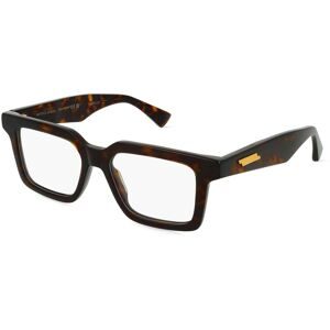 Kering Eyewear Spa Bottega Veneta BV1216O Unisex-Brille inkl. Gläser Vollrand Quadratisch Acetat-Gestell 51/17/145, Havanna