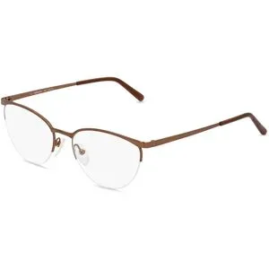 Suncute Industries Co., Ltd. Fielmann MC 546 CL Damen-Brille inkl. Gläser Halbrand Oval Edelstahl-Gestell 52/18/135, Braun