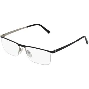 Suncute Industries Co., Ltd. Fielmann MC 545 CL Herren-Brille inkl. Gläser Halbrand Quadratisch Edelstahl-Gestell 54/17/140, Blau