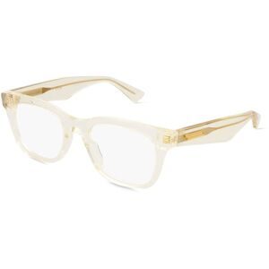 Kering Eyewear Spa Bottega Veneta BV1155O Unisex-Brille inkl. Gläser Vollrand Quadratisch Acetat-Gestell 50/19/145, Weiß
