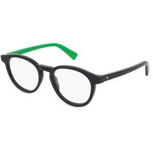 Kering Eyewear Spa Bottega Veneta BV1225O Unisex-Brille inkl. Gläser Vollrand Panto Acetat-Gestell 50/19/145, Schwarz